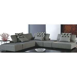  Modern Gray Fabric Sectional Sofa