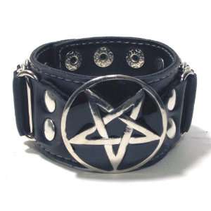  Pentagram Wristband Black Metal Gothic Death Bracelet 