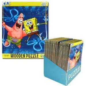  Sponge Bob 25Pc Wooden Puzzle On Card Case Pack 36 Toys 