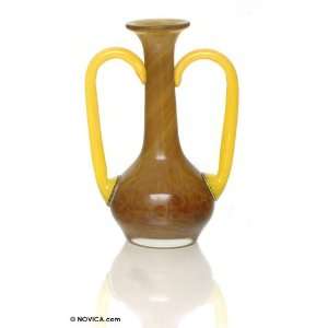  Blown glass vase, Golden Amphora Home & Kitchen