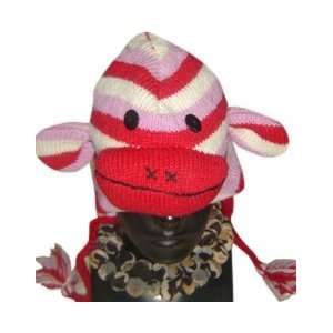  Pink Star Sock Monkey Pom Pom Headpiece Toys & Games