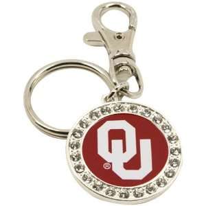  Oklahoma Sooners Ladies Round Crystal Keychain Sports 