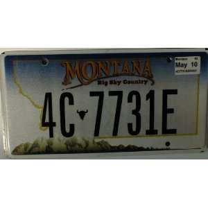 Montana Big Sky Country Western Style Text Non Embossed License Plate 