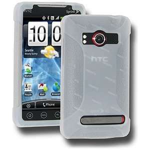  Quality Amzer Silicone Skin Jelly Case Transparent White For Htc Evo 