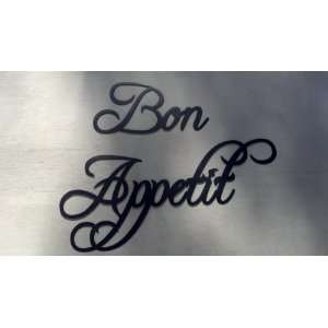  Bon Appetit Words Black Finish Metal Wall Art