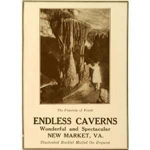  1923 Ad Caverns New Market Virginia Fountain Youth Cave 