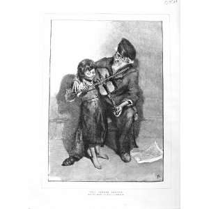   1884 ARMSTRONG FINE ART VIOLIN LESSON LITTLE BOY MUSIC