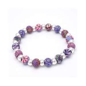  Violetta Retired Small Bead Bracelet with Sterling Rounds 