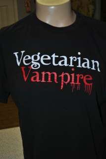 VEGETARIAN VAMPIRE T SHIRT VERY COOL AWESOME DESIGN  