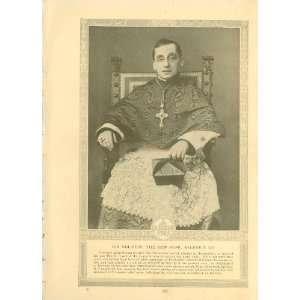  1914 Print Pope Benedict VX Giacomo della Chiesa 