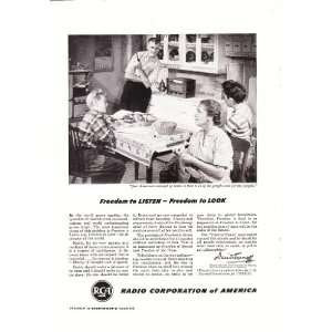  1948 RCA Radio Corporation Freedom to Listen Pipe Original Vintage 