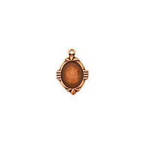 com Stampt Antique Copper (plated) Deco Oval Setting 8x10mm Findings 