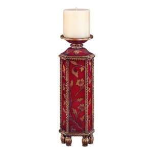    Small Candleholder in Red   Floral Paisley Pattern