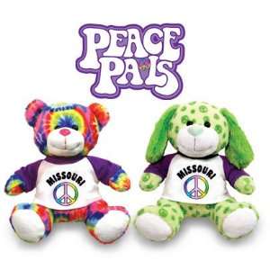   Missouri Peace Pals green PUPPY or tie dyed TEDDY bear: Toys & Games