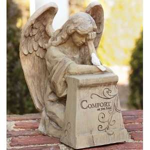  Angel of Comfort Garden Statue with Wood Carved Look