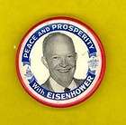 Campaign pin pinback button political Dwight Eisenhower  