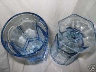   FOSTORIA Glass crystal Light Blue VIRGINIA pattern Iced TEA Glasses