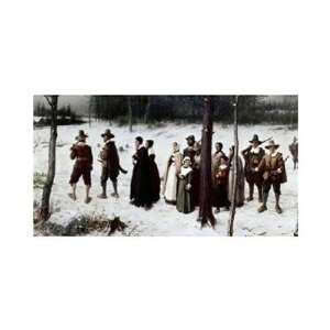  Pilgrims Going To Church by George henry Boughton . Art 