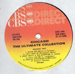 Chicago: The Ultimate Collection 2LP VG++/NM Canada CBS DME2 056 