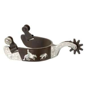 Kelly Silver Star Cutting Horse Spur Overlay   Antique Brown  