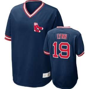  Boston Red Sox Fred Lynn Nike Navy Cooperstown V Neck 