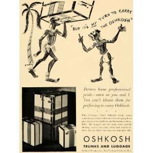  1937 Ad Oshkosh Trunks Luggage Suitcase Tobey Wardrobe 