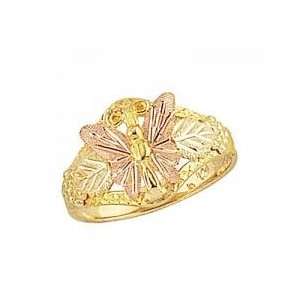   Crafted Yellow gold Black Hills Gold Womens Butterfly Ring Jewelry