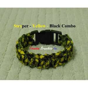  Sz 6 Paracord Bracelet   Stryper   Yellow/Black Combo 