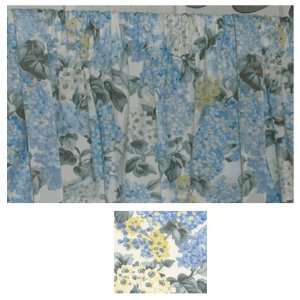  15 Long Hydrangea Blue And Yellow Floral M Shaped Valance 