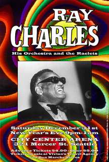 RAY CHARLES SEATTLE CONCERT POSTER NEW YEARS EVE 1966  