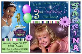   FROG, PRINCESS TIANA Personalized Birthday Party Invitations  