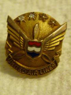 Diamonds United Airlines 10k Employee Service Pin UAL  