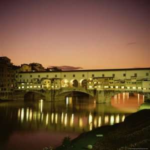  Reflections of the Ponte Vecchio Dating from 1345, Tuscany 
