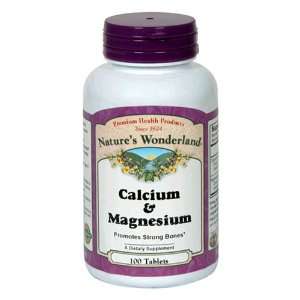  Natures Wonderland Calcium & Magnesium, 100 Tablets 