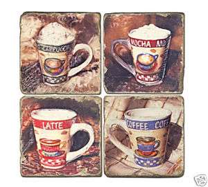 MARBLE VINTAGE COFFEE COASTERS SET of 4 BY STUDIO VERTU  