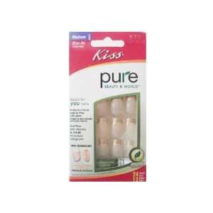  pack) Kiss Pure Beauty & World Medium Glue on Nail Kit # 52178 Beauty