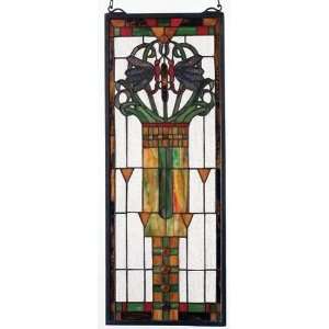  Dragonfly Chat Tiffany Stained Glass Window Panel 26 