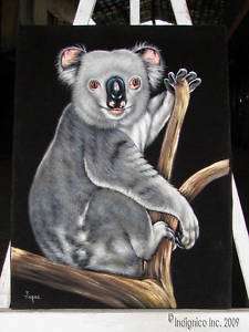 Black Velvet Painting: Cute Cuddly Koala from Mexico  