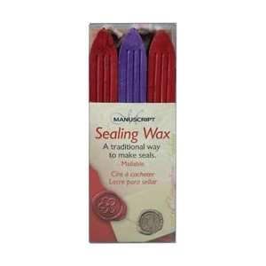 Manuscript Pen Traditional Seal Wax Sticks W/Wicks 3/Pkg Pink/Purple 