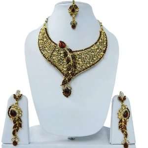   Maroon Necklace Set Bollywood Bridal Wear Designer Indian Jewelry Gift