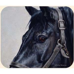   Elbow  Black Horse Mouse Pad by Adeline Halvorson