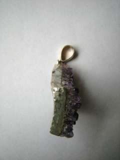 Natural African Amethyst Druzy Pendant SS Bail, 2X1  