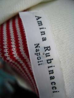 AMINA RUBINACCI Red White Striped Shirt Top Sweater 42  
