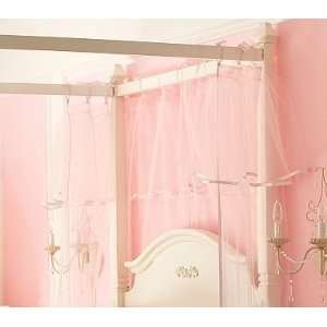  Pottery Barn Kids Sheer Soft Pink Tulle TIE TOP Curtains 