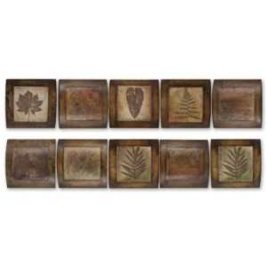  Oil Reproductions Art LEAF COLLAGE s/10 Furniture & Decor