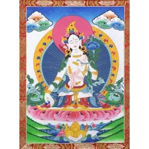  White Tara Tibetan Buddhist Thangka 