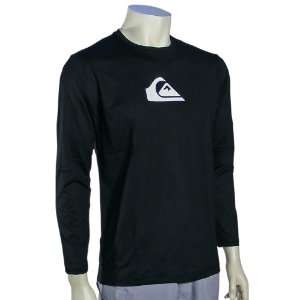  Quiksilver Solid Streak LS Surf Shirt   Black Sports 