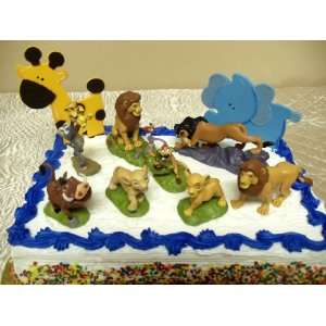 Unique Disney Lion King 10 Piece Cake Topper Set Featuring Simba, Nala 