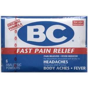  BC Fast Pain Relief Powder, Original Formula   6 Analgesic 