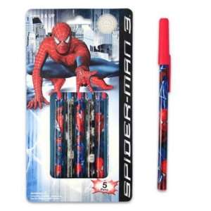  Pen 5 Pack Stick Spiderman Reversible Case Pack 48 Office 